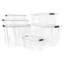 Cajas de almacenamiento con tapa 2 unidades transparente 80 L de vidaXL, Cestas para almacenaje - Ref: Foro24-151907, Precio:...