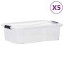 Storage boxes with lid 5 units transparent 7 L by vidaXL, Storage baskets - Ref: Foro24-151898, Price: 25,97 €, Discount: %