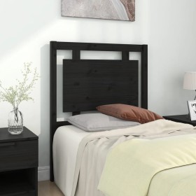 Solid black pine wood bed headboard 80.5x4x100 cm by vidaXL, Headboards and footboards - Ref: Foro24-817919, Price: 41,99 €, ...