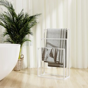 Toallero de pie de hierro blanco 48x24x79 cm de vidaXL, Toalleros - Ref: Foro24-343091, Precio: 51,36 €, Descuento: %