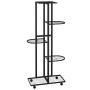 Flower stand 5 heights and wheels black iron 44x23x100cm by vidaXL, Pot stands - Ref: Foro24-343117, Price: 39,75 €, Discount: %