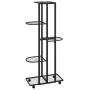 Flower stand 5 heights and wheels black iron 44x23x100cm by vidaXL, Pot stands - Ref: Foro24-343117, Price: 39,75 €, Discount: %