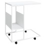 Mesa auxiliar con ruedas contrachapado blanco 55x36x63,5 cm de vidaXL, Mesas de centro - Ref: Foro24-343111, Precio: 42,14 €,...