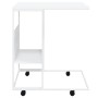 Mesa auxiliar con ruedas contrachapado blanco 55x36x63,5 cm de vidaXL, Mesas de centro - Ref: Foro24-343111, Precio: 42,14 €,...