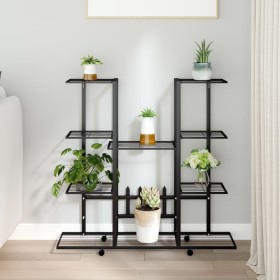 Flower stand with black iron wheels 94.5x24.5x91.5 cm by vidaXL, Pot stands - Ref: Foro24-343121, Price: 63,17 €, Discount: %