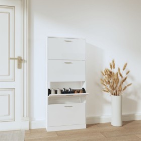 Glossy white plywood shoe cabinet 59x17x150 cm by vidaXL, Shoe racks and shoe organizers - Ref: Foro24-342522, Price: 125,54 ...