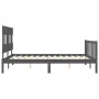 Gray solid wood bed frame with headboard 160x200 cm by vidaXL, Beds and slatted bases - Ref: Foro24-3193348, Price: 151,77 €,...