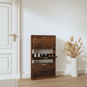 Shoe cabinet made of smoked oak plywood 59x17x108 cm by vidaXL, Shoe racks and shoe organizers - Ref: Foro24-342531, Price: 9...