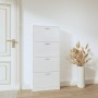 Glossy white plywood shoe cabinet 59x17x150 cm by vidaXL, Shoe racks and shoe organizers - Ref: Foro24-342522, Price: 125,37 ...