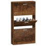 Shoe cabinet made of smoked oak plywood 59x17x108 cm by vidaXL, Shoe racks and shoe organizers - Ref: Foro24-342531, Price: 9...