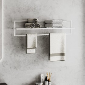 White iron towel rack 95x25x22 cm by vidaXL, Towel racks - Ref: Foro24-343093, Price: 43,99 €, Discount: %