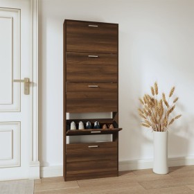 Oak brown plywood shoe cabinet 59x17x169 cm by vidaXL, Shoe racks and shoe organizers - Ref: Foro24-342517, Price: 130,44 €, ...