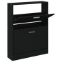 Black plywood shoe cabinet 59x17x81 cm by vidaXL, Shoe racks and shoe organizers - Ref: Foro24-342536, Price: 72,61 €, Discou...