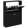 Black plywood shoe cabinet 59x17x81 cm by vidaXL, Shoe racks and shoe organizers - Ref: Foro24-342536, Price: 72,61 €, Discou...