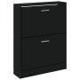 Black plywood shoe cabinet 59x17x81 cm by vidaXL, Shoe racks and shoe organizers - Ref: Foro24-342536, Price: 72,61 €, Discou...