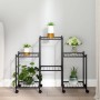 Black iron flower stand with wheels 83x25x63.5 cm by vidaXL, Pot stands - Ref: Foro24-343126, Price: 44,99 €, Discount: %