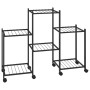 Black iron flower stand with wheels 83x25x63.5 cm by vidaXL, Pot stands - Ref: Foro24-343126, Price: 44,99 €, Discount: %