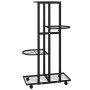 Flower stand 4 heights and wheels black iron 44x23x80 cm by vidaXL, Pot stands - Ref: Foro24-343115, Price: 35,40 €, Discount: %