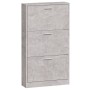 Mueble zapatero madera contrachapada gris hormigón 59x17x108 cm de vidaXL, Zapateros y organizadores de calzado - Ref: Foro24...