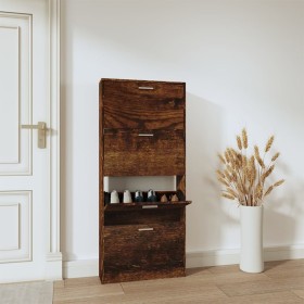 Smoked oak plywood shoe cabinet 59x17x150 cm by vidaXL, Shoe racks and shoe organizers - Ref: Foro24-342523, Price: 116,99 €,...