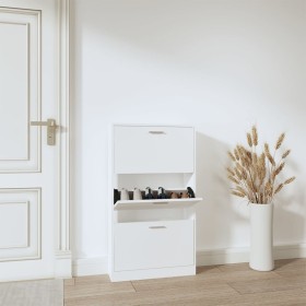 White plywood shoe cabinet 59x17x108 cm by vidaXL, Shoe racks and shoe organizers - Ref: Foro24-342526, Price: 109,72 €, Disc...