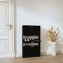 Black plywood shoe cabinet 59x17x108 cm by vidaXL, Shoe racks and shoe organizers - Ref: Foro24-342528, Price: 87,70 €, Disco...