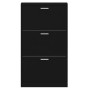 Black plywood shoe cabinet 59x17x108 cm by vidaXL, Shoe racks and shoe organizers - Ref: Foro24-342528, Price: 87,70 €, Disco...