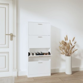 Mueble zapatero madera contrachapada blanco 59x17x150 cm de vidaXL, Zapateros y organizadores de calzado - Ref: Foro24-342518...