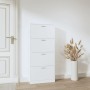 Mueble zapatero madera contrachapada blanco 59x17x150 cm de vidaXL, Zapateros y organizadores de calzado - Ref: Foro24-342518...