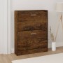 Smoked oak plywood shoe cabinet 59x17x81 cm by vidaXL, Shoe racks and shoe organizers - Ref: Foro24-342539, Price: 72,99 €, D...