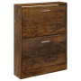 Smoked oak plywood shoe cabinet 59x17x81 cm by vidaXL, Shoe racks and shoe organizers - Ref: Foro24-342539, Price: 72,99 €, D...