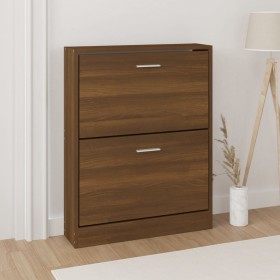 Oak brown plywood shoe cabinet 59x17x81 cm by vidaXL, Shoe racks and shoe organizers - Ref: Foro24-342541, Price: 76,81 €, Di...