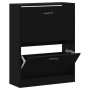 Mueble zapatero madera contrachapada negro 63x24x81 cm de vidaXL, Zapateros y organizadores de calzado - Ref: Foro24-342558, ...