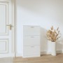 Glossy white plywood shoe cabinet 59x17x108 cm by vidaXL, Shoe racks and shoe organizers - Ref: Foro24-342530, Price: 121,46 ...