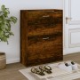 Smoked oak plywood shoe cabinet 63x24x81 cm by vidaXL, Shoe racks and shoe organizers - Ref: Foro24-342561, Price: 65,67 €, D...