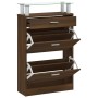 Schuhschrank aus braunem Eichensperrholz, 63 x 24 x 104 cm von vidaXL, Schuhregale und Schuhorganisatoren - Ref: Foro24-34256...