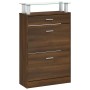 Mueble zapatero madera contrachapada marrón roble 63x24x104 cm de vidaXL, Zapateros y organizadores de calzado - Ref: Foro24-...