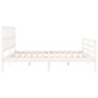 White solid wood bed frame with headboard 200x200 cm by vidaXL, Beds and slatted bases - Ref: Foro24-3194137, Price: 161,04 €...