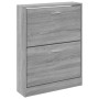 Mueble zapatero madera contrachapada gris Sonoma 59x17x81 cm de vidaXL, Zapateros y organizadores de calzado - Ref: Foro24-34...