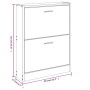 Schuhschrank aus grauem Sonoma-Sperrholz, 59 x 17 x 81 cm von vidaXL, Schuhregale und Schuhorganisatoren - Ref: Foro24-342540...