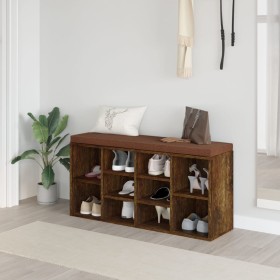 Smoked oak plywood shoe bench 103x30x48 cm by vidaXL, Benches for halls and storage - Ref: Foro24-342612, Price: 86,38 €, Dis...