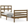 Honey brown solid wood bed frame with headboard 90x200cm by vidaXL, Beds and slatted bases - Ref: Foro24-3194819, Price: 116,...