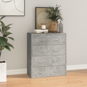 Sideboard with 4 concrete gray drawers 60x30.5x71 cm by vidaXL, Sideboards - Ref: Foro24-342578, Price: 84,26 €, Discount: %