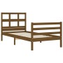 Estructura cama con cabecero madera maciza marrón miel 90x200cm de vidaXL, Camas y somieres - Ref: Foro24-3194819, Precio: 11...