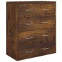 Sideboard with 4 smoked oak drawers 60x30.5x71 cm by vidaXL, Sideboards - Ref: Foro24-342580, Price: 79,93 €, Discount: %