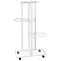 Flower stand with 4 heights and white iron wheels 44x23x80cm by vidaXL, Pot stands - Ref: Foro24-343116, Price: 38,09 €, Disc...