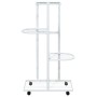 Flower stand with 4 heights and white iron wheels 44x23x80cm by vidaXL, Pot stands - Ref: Foro24-343116, Price: 38,09 €, Disc...