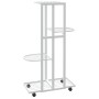 Flower stand with 4 heights and white iron wheels 44x23x80cm by vidaXL, Pot stands - Ref: Foro24-343116, Price: 38,09 €, Disc...