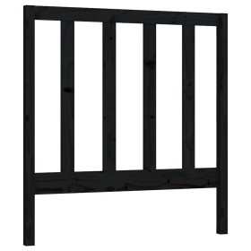 Solid black pine wood bed headboard 81x4x100 cm by vidaXL, Headboards and footboards - Ref: Foro24-817669, Price: 35,99 €, Di...