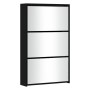 Shoe cabinet with mirror, 3 levels, black, 63x17x102.5 cm by vidaXL, Shoe racks and shoe organizers - Ref: Foro24-342635, Pri...